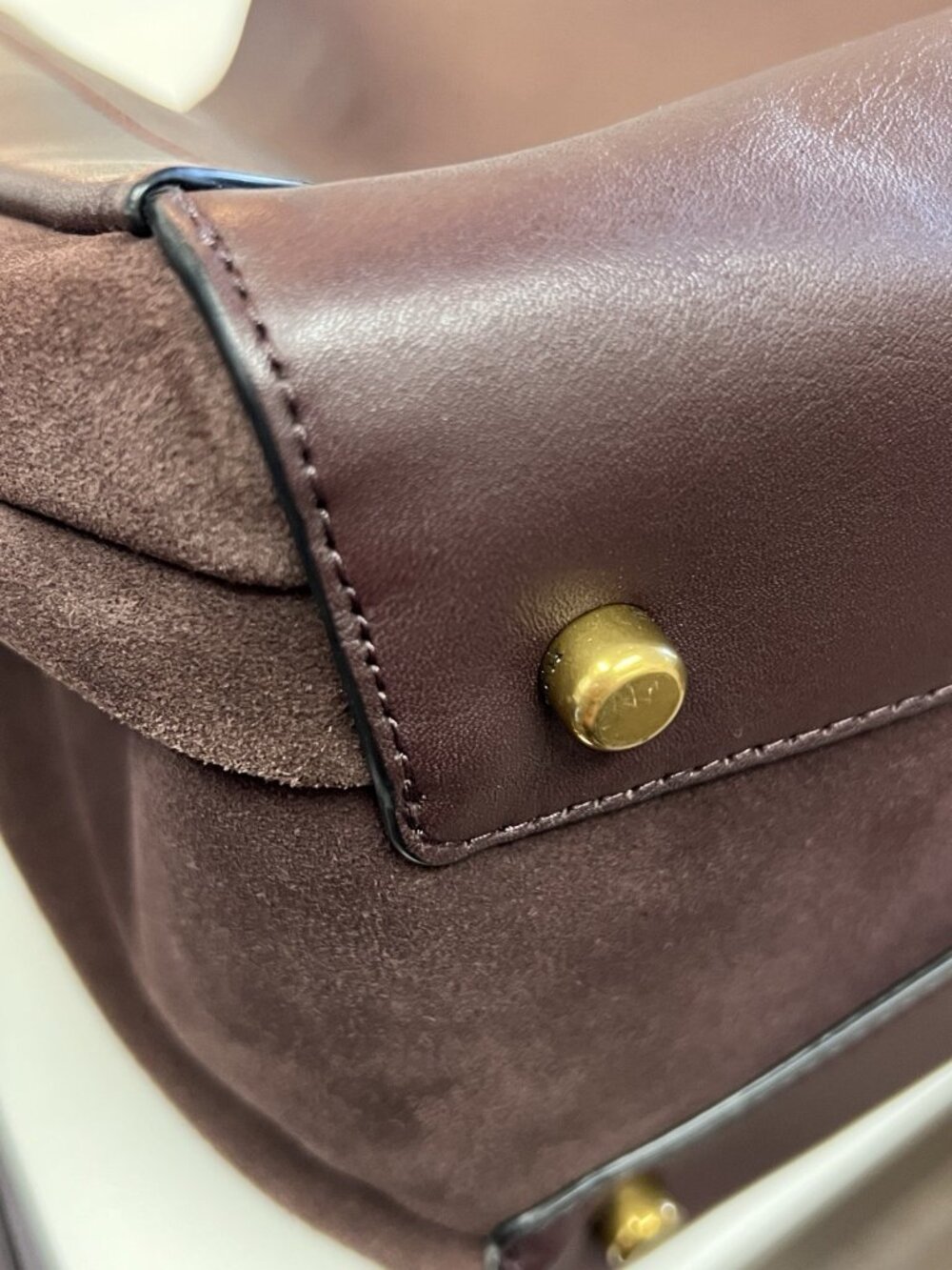 Coach 1941 Harmony Hobo Bag Suede Leather Oxblood Red 53352 Color Block - Picture 8 of 9